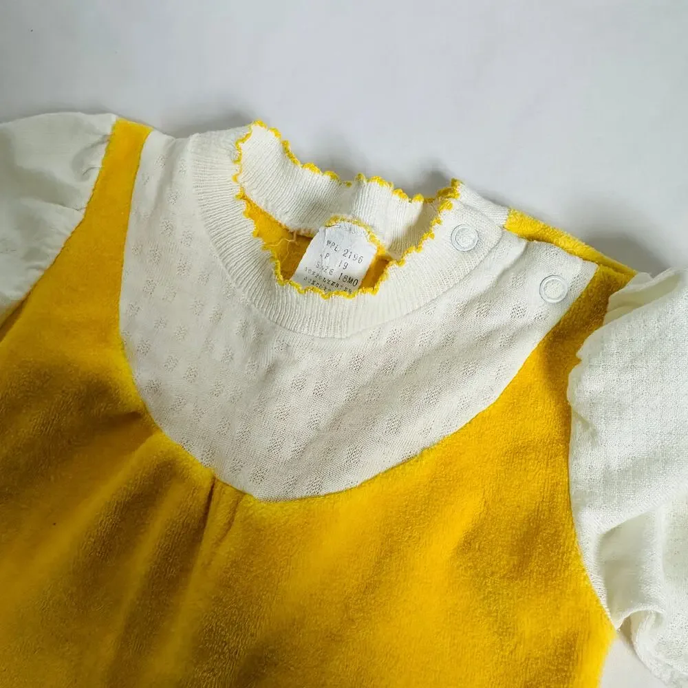 Vintage Yellow and White Kids Romper - Picture 5 of 7